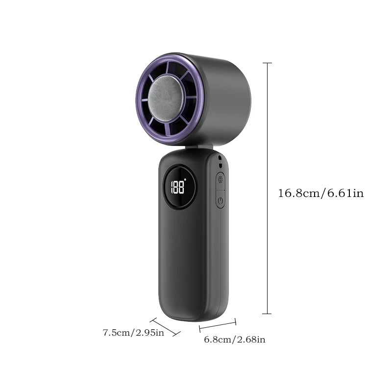 Portable Foldable Handheld Fan – Multi-functional, Multi-speed, Desktop Stand, Rechargeable for Travel/Office