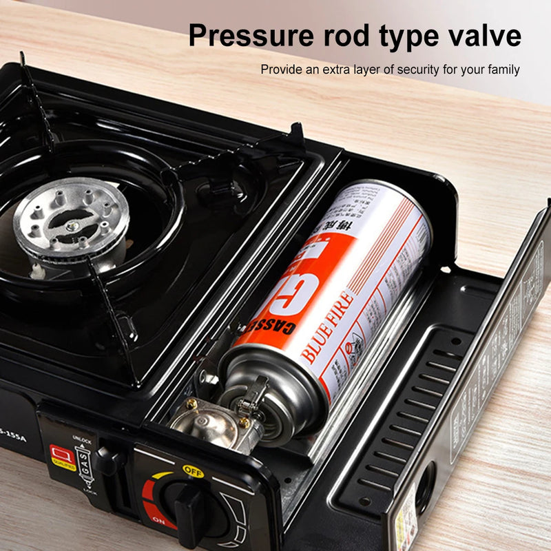 Portable Butane Camping Stove with Safety Lock Camping Butane Stove Adjustable Portable Gas Stove for Indoor & Outdoor Cooking