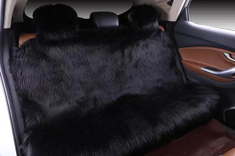 Car Seat Cover Faux Fur Warm Car Seat Cover Faux Plush Black Cute Fundas Coche Asiento Universal Decorative Accessories