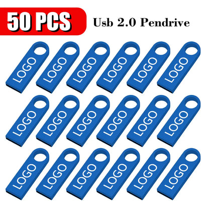 50PCS/lot Free Custom Logo Pendrive 16GB USB Creative Metal Key USB 2.0 Flash Drive Pendrive 4GB 8GB 32GB 64GB Memory Stick