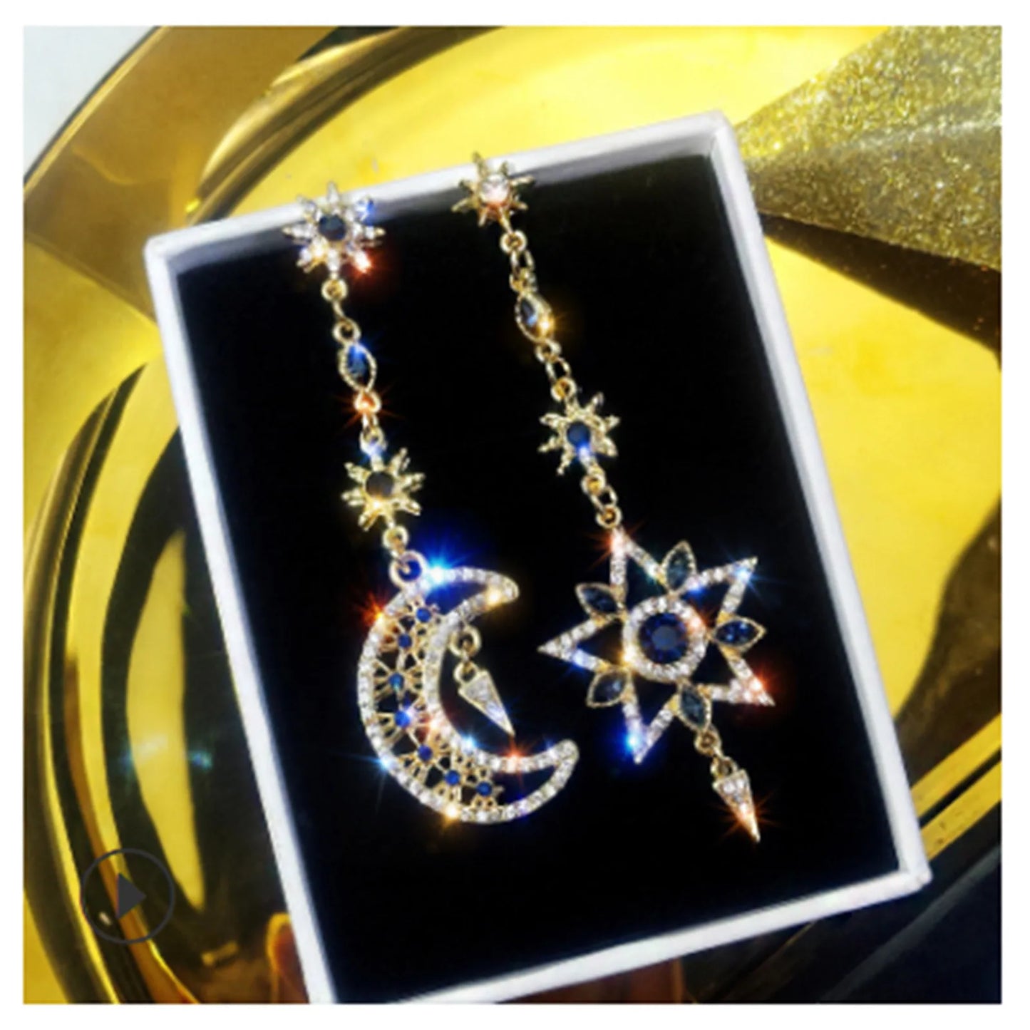 on Earrings Girls Silver Earrings Pointed Asymmetric Needle Star Five Long Earrings Drop Heart Earrings