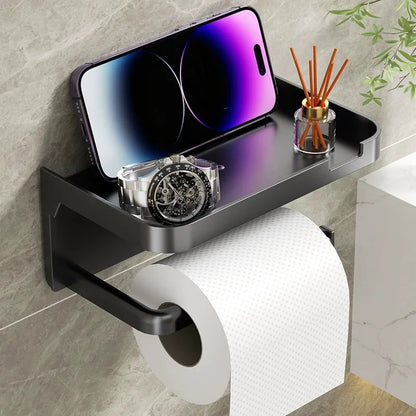 Toilet Paper Holder Plastic Storage Rack Kitchen Towel Placement of Seasoning Bottles Bathroom Wall Roll of Paper Phone Storage