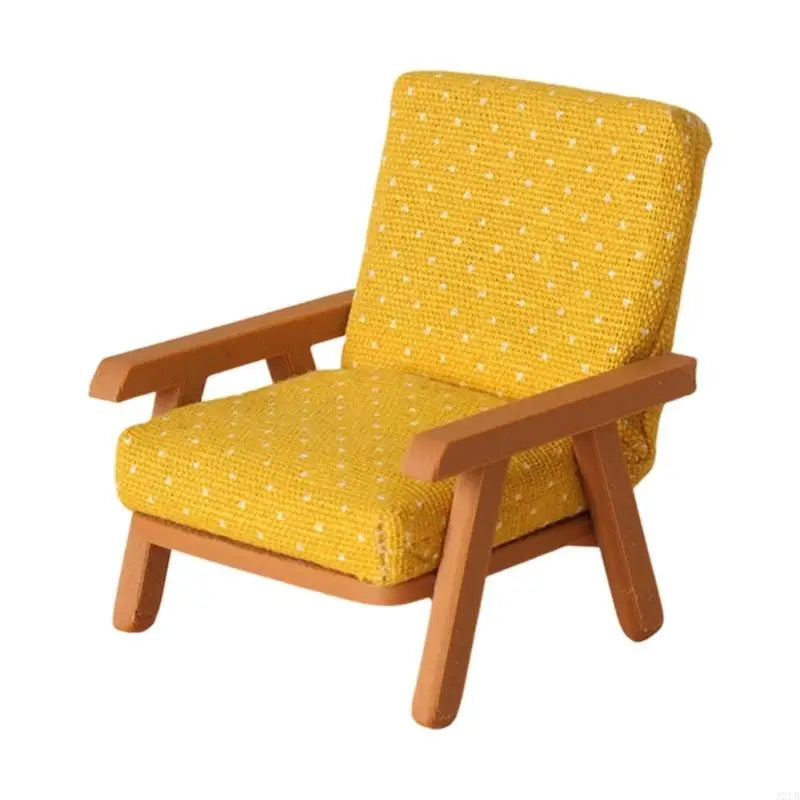 Living Room Sofa 1/12 Scale Wooden Base Cloth Covered Mini Furniture for Doll House Accessories and Collectibles A2UB