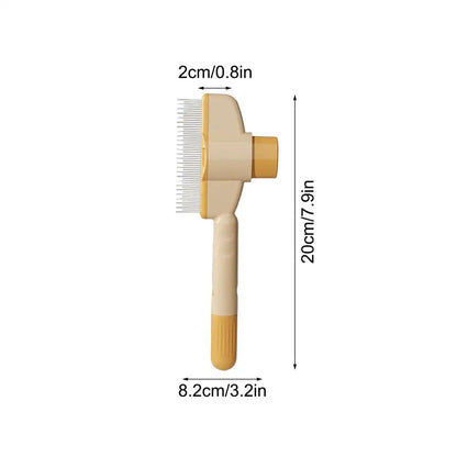 Dog Grooming Comb Dog Grooming Shedding Brush Pet Flea Comb with Release Button for Short And Long Hair Cats Kittens Puppies