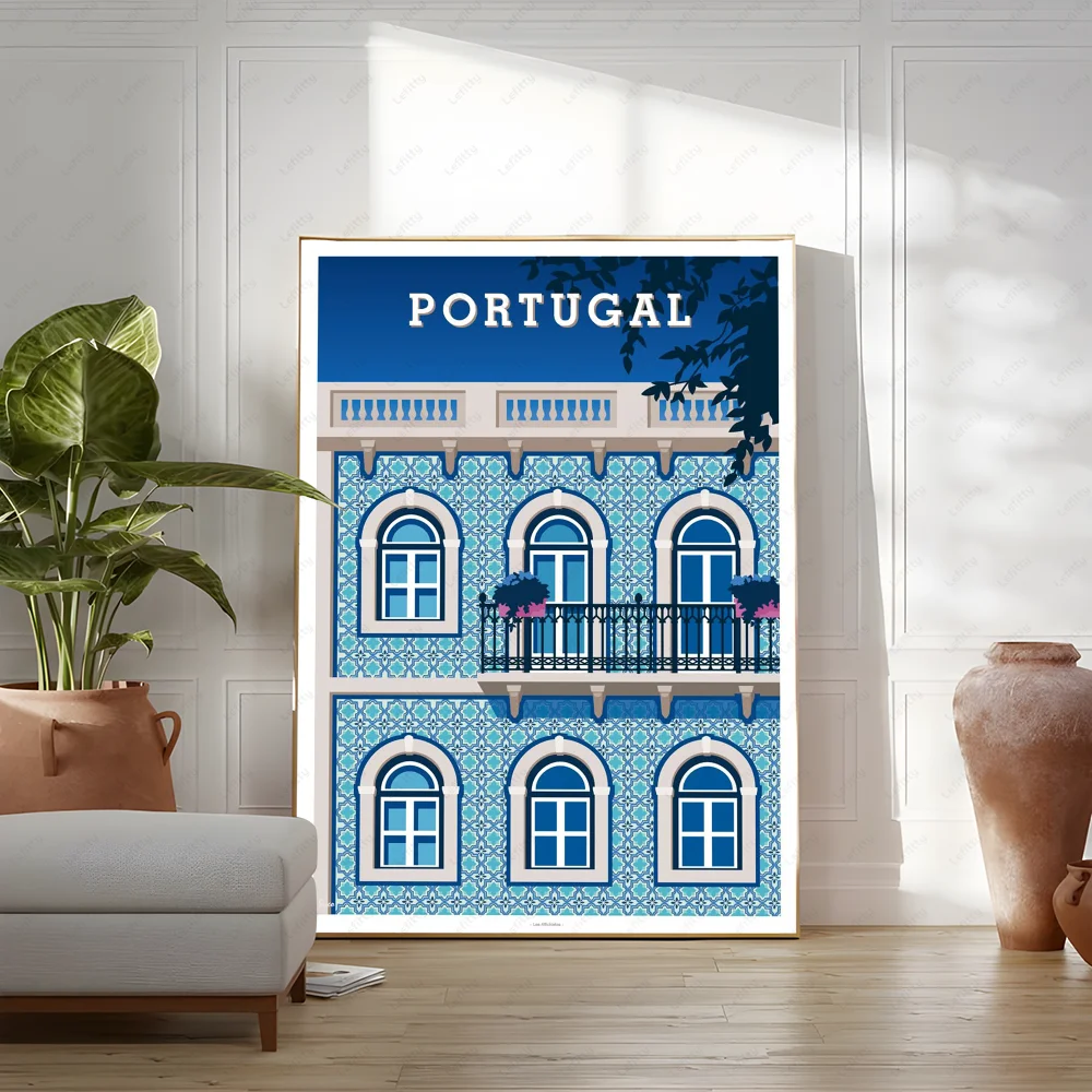 Pictures Portugal Painting Poster Room Decor Home Decoration Interior Wall Art Printing Waterproof Bathroom BedRoom Posters Gift