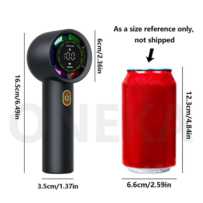 Portable handheld fan, 4 trendy colors, delivers refreshing cool breeze, stylish and versatile, with long-lasting battery life.