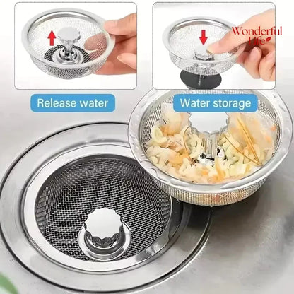 2Setc Drain Basket Kitchen Sink Strainer Set With Handle Stopper Me Handle Stopper Kitchen Sink Strainer Stainless Replacement