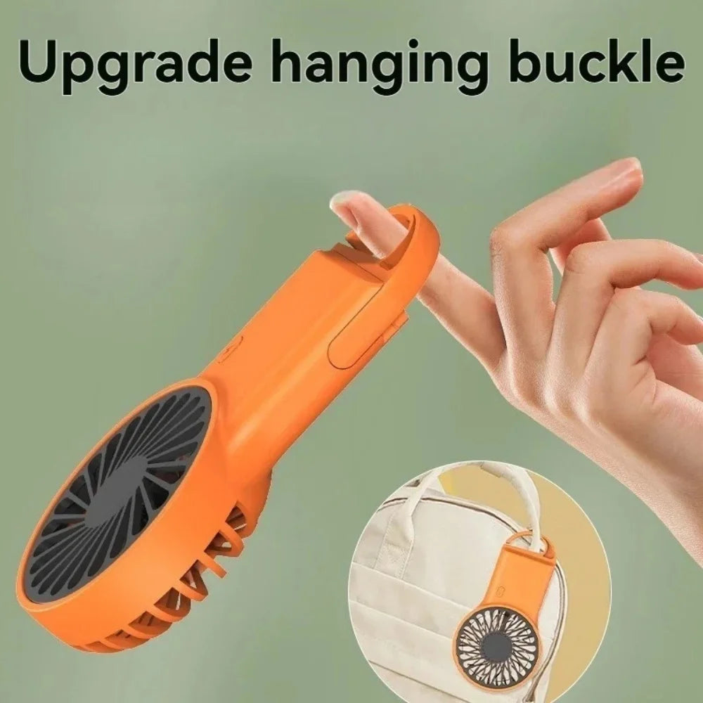 Portable Handheld Fan with Concealed Stand USB Rechargeable 3 Speeds Adjustable Cooling Fan for Home Office Outdoor Travel Use