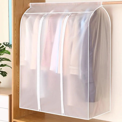 Garment Bags for Hanging Clothes Large Translucent Frosted Garment Rack Cover Bags with Zipper Polyethylene Materia