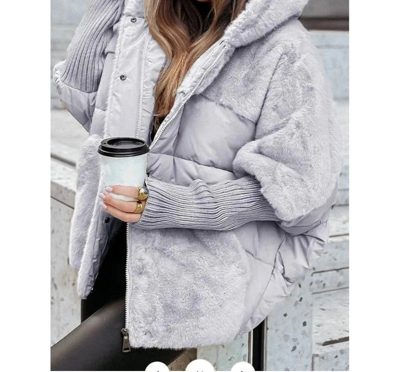 Elegant Jacket for Women Streetwear 2025 Autumn and Winter New Fashion Casual Zipper Loose Jacket Hooded Long Sleeve Coats