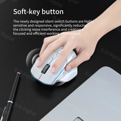 Lenovo Wireless Mouse, Ergonomic Design, Comfortable to Use, Dual-Mode Connection, Suitable for Gaming and Office Use, Large-Capacity Battery