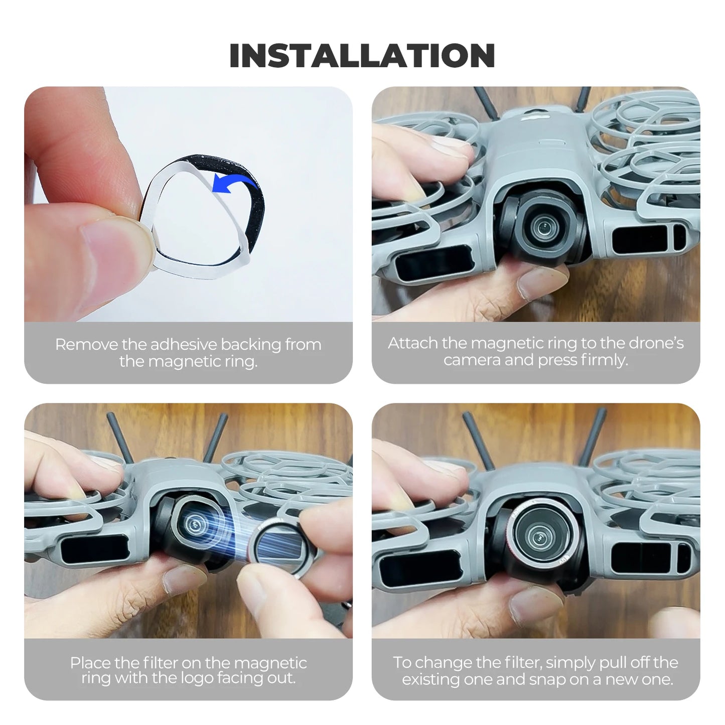 Freewell 3 Pack Magnetic Filters ND, UV, CPL, ND/PL, Glow Mist 1/4 Filter Compatibility DJI Neo 2 Camera Photography Accessories