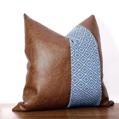 Cushion Cover Luxury Pillow Case 45*45 Sofa Decorative PU Leather Cushion For Living Room Bedroom Car Decor New