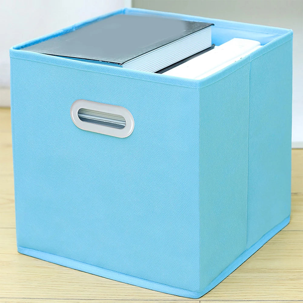Fabric Cloth Storage Box for Book Clothes Toys Sundries Storage Foldable Closet Drawer Storage Organizer Bins Basket