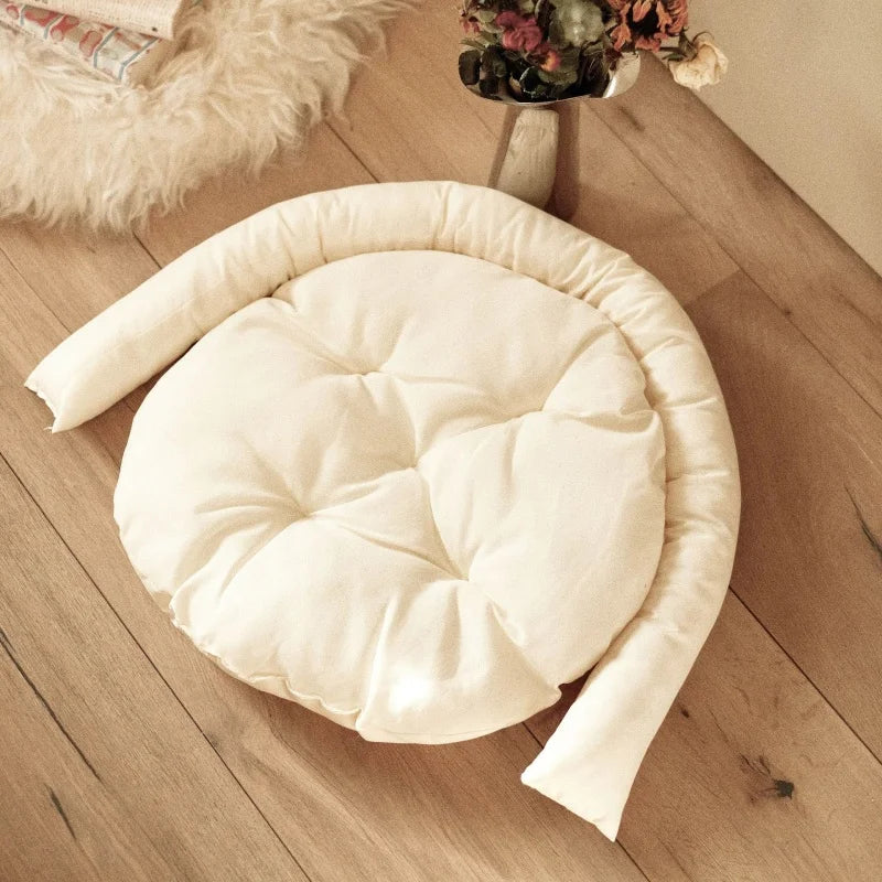 Four season universal cat nest with ball, cotton rope, woven pet nest, round, scratch resistant pet supplies