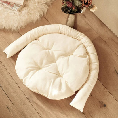 Four season universal cat nest with ball, cotton rope, woven pet nest, round, scratch resistant pet supplies