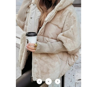Elegant Jacket for Women Streetwear 2025 Autumn and Winter New Fashion Casual Zipper Loose Jacket Hooded Long Sleeve Coats