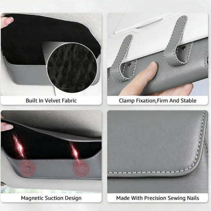 Car Glasses Case Organizer Storage Car Eyeglass Case Glasses Box For Car Sun Visor Organizer Sunglasses Leather Glasses Case