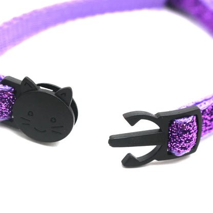 Cat Collar Adjustable with Bell Breakaway Adjustable Kitten Cat Sequin Collar Neck Strap Cat Pet Supplies Puppy Accessories