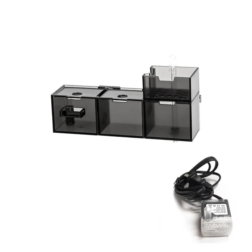 Three-in-one External Aquarium Filter Plastic Silent Fish Tank Filter Box Built-in Oxygenated Water Purifier Aquarium