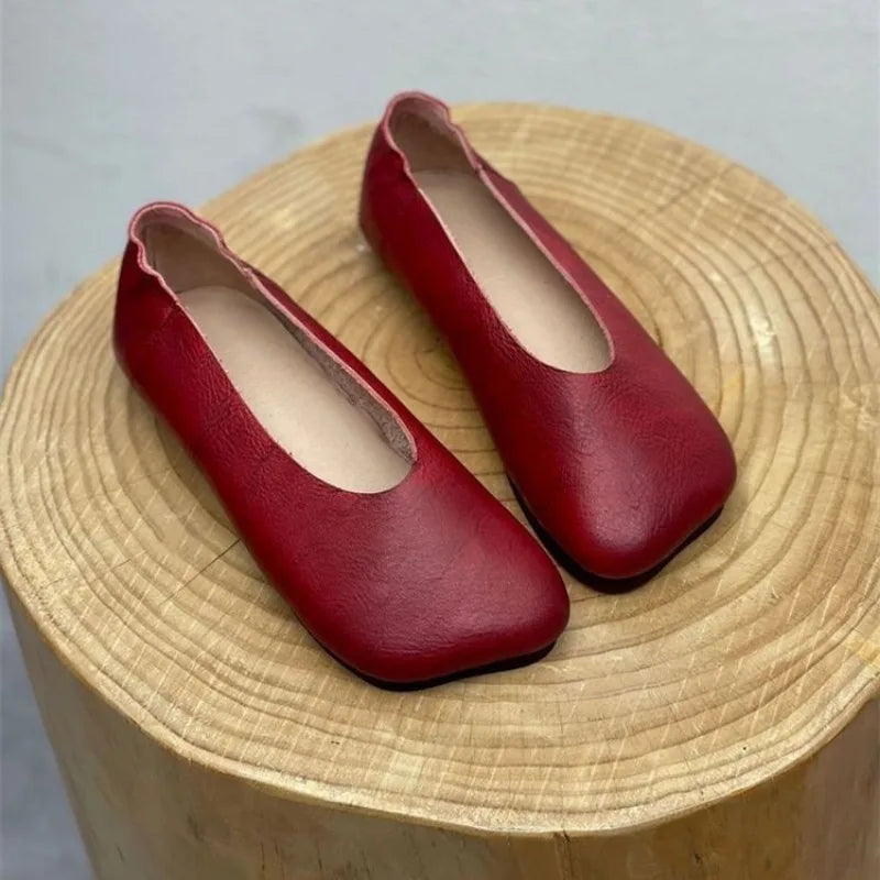 Women Flats 2024 New Spring Autumn Fashion Casual Solid Color Loafers Shoes Square Toe Lolita Shoes Sneakers Zapatillas De Mujer