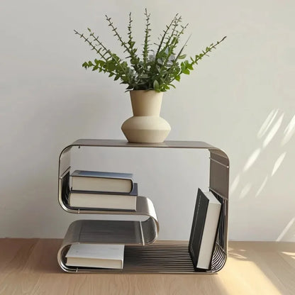 Modern Scandinavian Metal Coffee Table Sleek Minimalist Side Table with Storage for Living Room Furniture for Magazines And Book