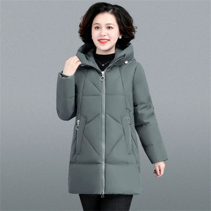 New Loose Women Snow Jacket 3XL 4XL 2026 Winter Women Jacket Warm Parkas Female Thicken Coat Cotton Padded Long Hooded Outwear
