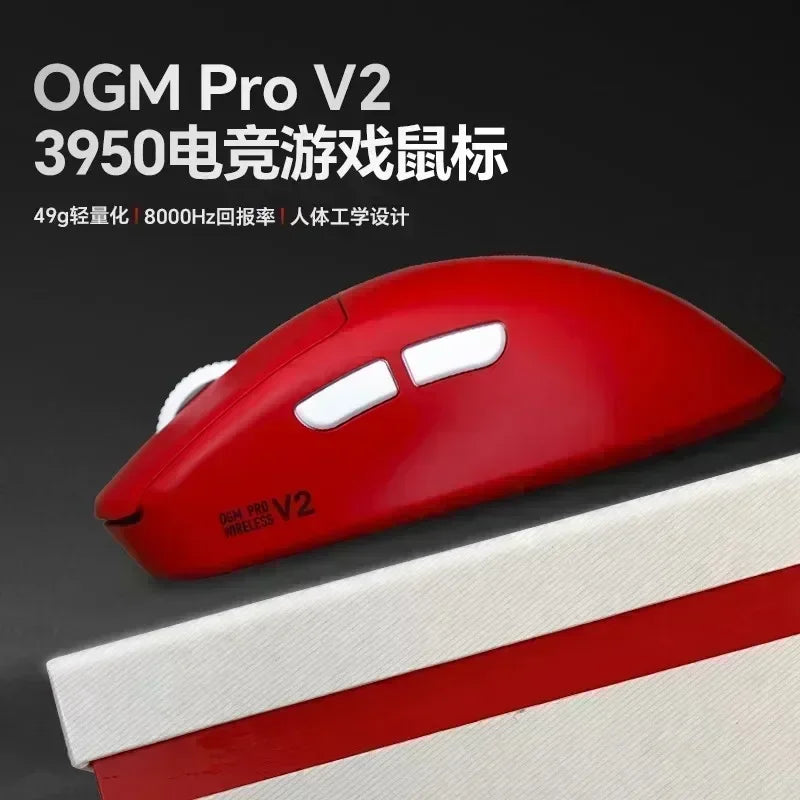 Waizowl OGM Pro V2 Hades Gaming Mouse Customize Wireless Three-Mode Paw3950 30000dpi Lightweight Gaming Mouse E-sports Ergonomic