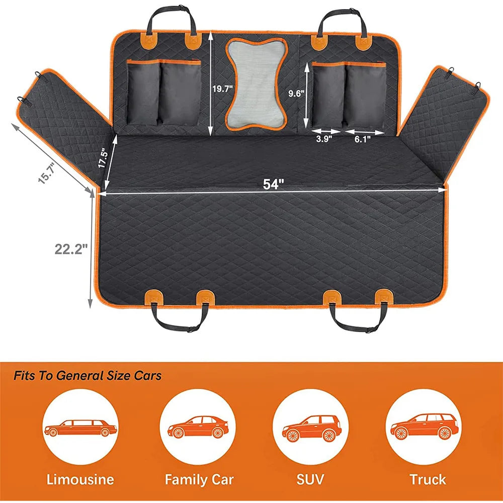 Universal Waterproof Pet Car Seat Cover, Dog Car Seat Cover for Back Seat with Mesh Window Double-Layer Thickening Anti-Dirty