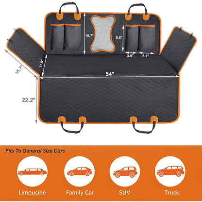Universal Waterproof Pet Car Seat Cover, Dog Car Seat Cover for Back Seat with Mesh Window Double-Layer Thickening Anti-Dirty
