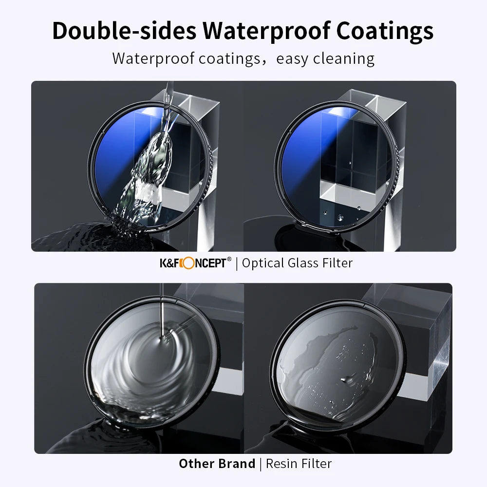 K&F CONCEPT Filter Kit Netural Density ND4 MC UV CPL filter Camera Lens Bundle 1 Cleaning Cloth and Filter Pouch 58mm 62mm 67mm