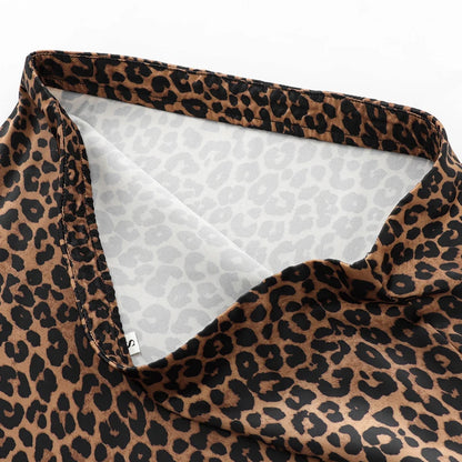 HXAO Women's Skirts Vintage Animal Print Skirt Woman Autumn High Waist Long Skirts For Women Retro Elegant Female Leopard Skirt