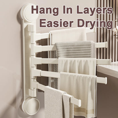 Towel Rack Rotatable Towel Holder Aluminum 2/3/4/5-Bar Towel Hanger Kitchen Bathroom Hanging Wall Mounted Suction Cup
