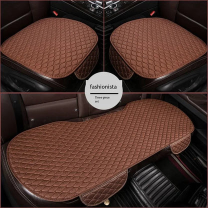 3Pcs Cotton and linen Car Seat Cover Set Universal Car Seat Cover Cushion All Season Car Seat Protector Interior Car Accessories