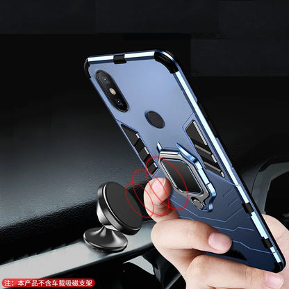 Shockproof Armor Case for Xiaomi, Stand Ring Cover, Mi A2 Lite, 9 SE, F1, 7, 5, 6