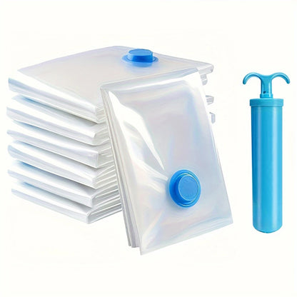 Vacuum Storage Bag With 1 Hand Pump, Portable Plastic Travel Bag Clothes Storage Bag, For Blankets, Bedding, Clothes, Quilts, Du
