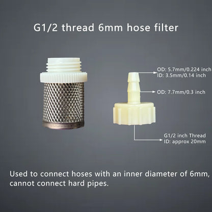 1 Set Hose Stainless Steel Filter 6mm 8mm 10mm 12mm 16mm 20mm for Fish Tank Aquarium Garden