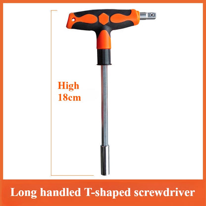 Screwdriver Set with T-shape Cross and Straight Slot Hexagon and Plum-shaped Heads plus Socket Set for DIY Lovers