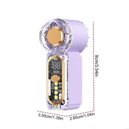 Portable 100 Gear Adjuatable Handheld Fan USB Rechargeable High Speed Pocket Fan with Led Light Mini Electric Fan Summer Use