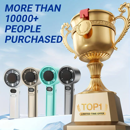 Portable Handheld Fan 120 Wind Speeds Mini Bladeless Hand Fan USB Rechargeable Highspeed Fans Camping Electric Fans Air Cooler