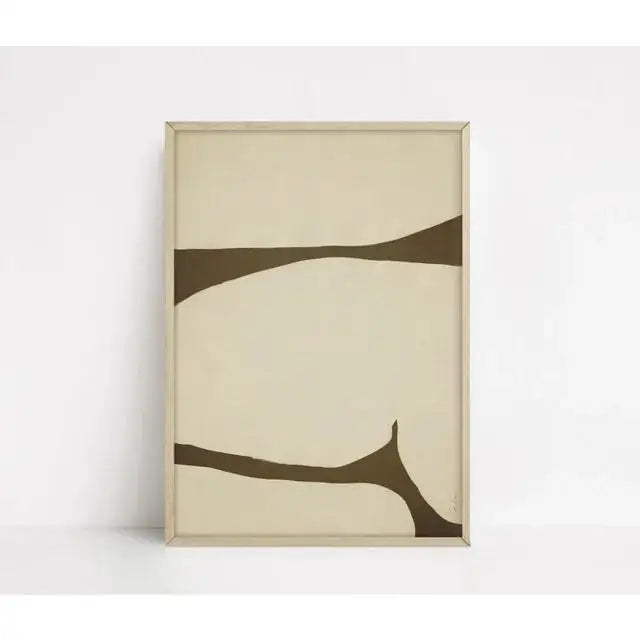 Modern Abstract Beige and White Canvas Painting  Scandinavian Neutral Wall Art Print for Home Decor  Art Gallery Poster