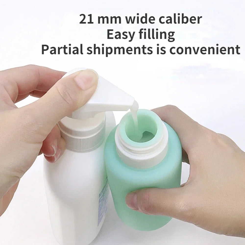 Travel Botttle 200ml Large Capacity Refillable Bottle Travel Soft Silicone Lotion Shampoo Container Squeeze Tube Empty Bottle