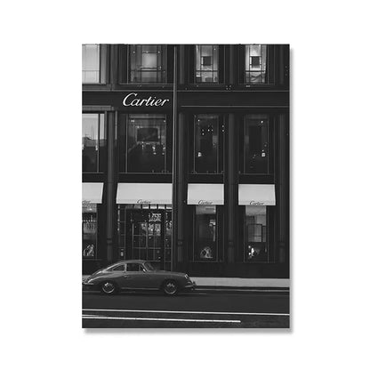 Canvas Painting Nordic Luxury Shop Race Car Paris Champs Elysees Art Posters And Prints Wall Pictures For Living Room Decor