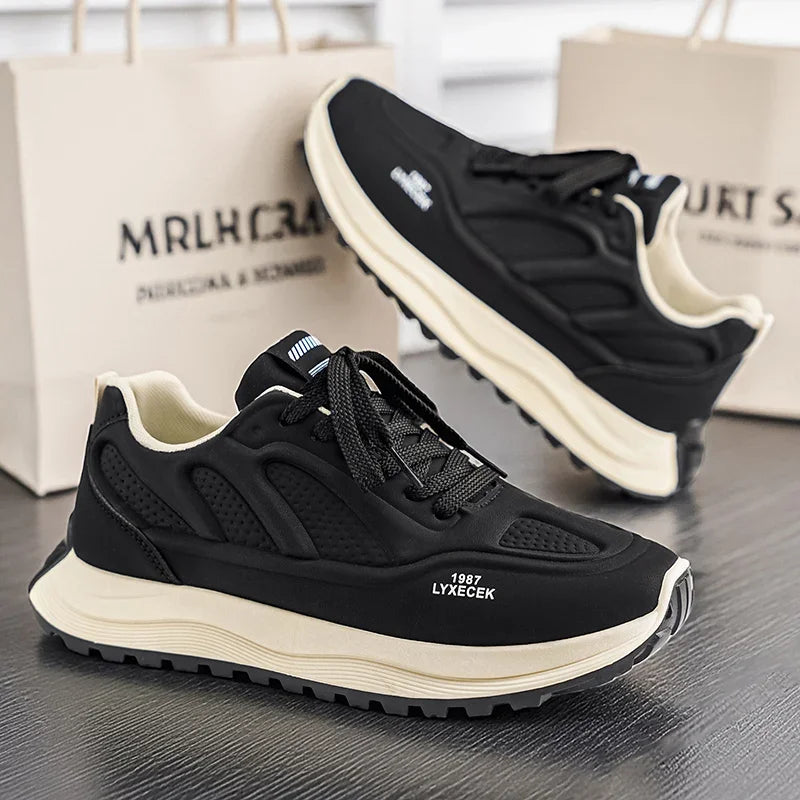 Men Shoes Fashion Male Shoes ﻿ Green Thick Sole Platform Wave Shoes Student Sneakers Increase Height Men Walking Shoes