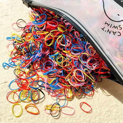 500/1000/2000 Stück bunte Einweg-Haargummis für Mädchen, Haarbänder, Haargummis, Haaraccessoires für Kinder
