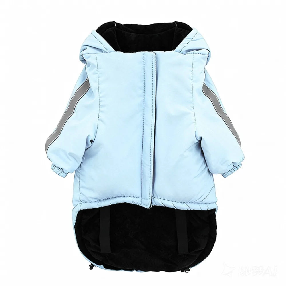 Pet Costume Windproof Fleece Dog Clothes Waterproof Comfortable Winter Pet Apparel Warm Reflective Pet Sweatshirt Autumn Winter