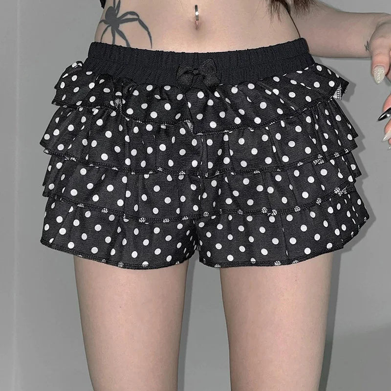 2026 Summer New Women's Layered Mini Skirt with High Waist and Elastic Waist  Y2K Gothic  Party Versatile Fashion Short Skirt