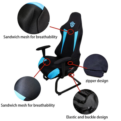 Gaming Chair Cover Sandwich Breathable Computer Chair Protector Dustproof Elastic OfficeChair Cover with Armrest Cover(NO Chair)