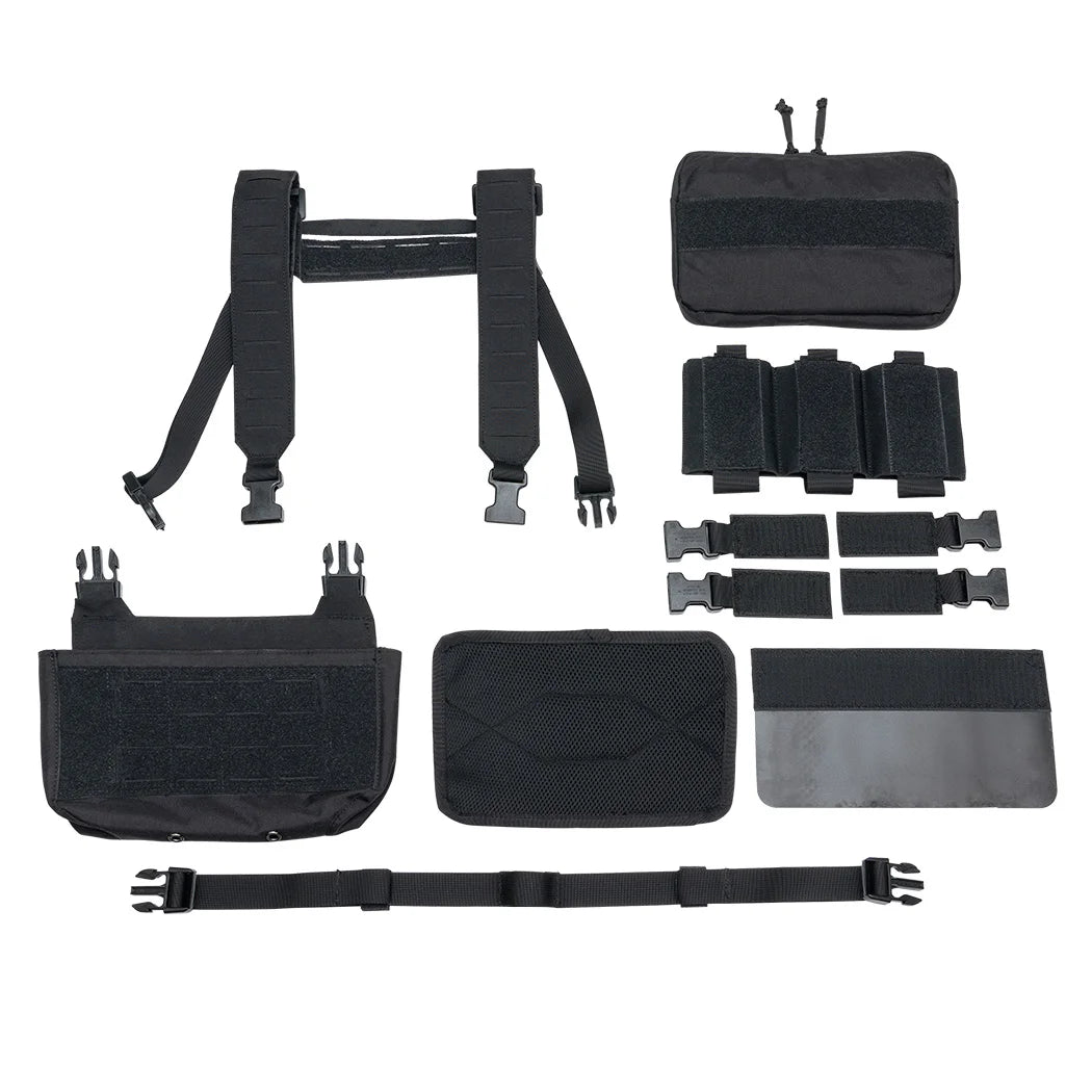 IDOGEAR Tactical Chest Rig MOLLE 500D Nylon Sandwich Side Buckle Front Baffle Elastic Waist Adjustment 3319