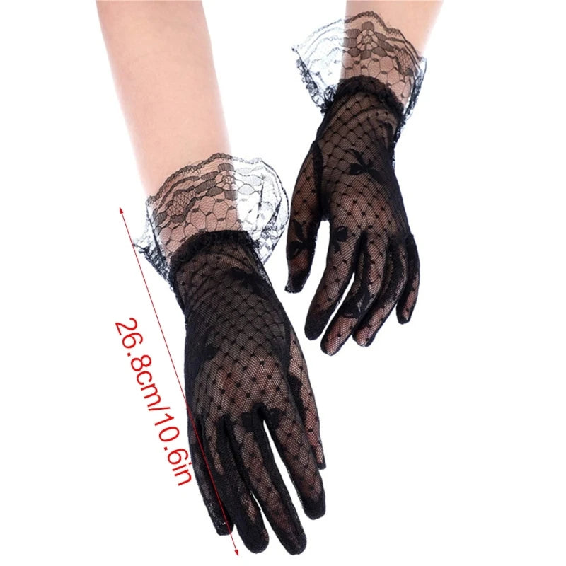 DXAA Short Lace Gloves Tea Party Gloves Women Lace Gloves Bridal Wrist Gloves gloves Banquet Gloves Dance Gloves